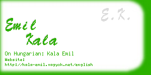 emil kala business card